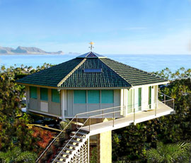 Tropical coastal pedestal home Kaiaii, Hawaii