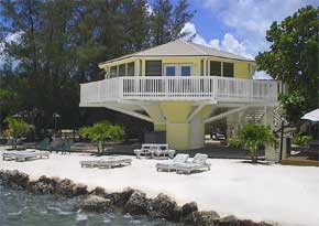 Gulf coast beachfront pedestal home standing since 1980 Lower Matacombe Key, Florida