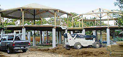 Florida Keys post and beam hurricane home under construction