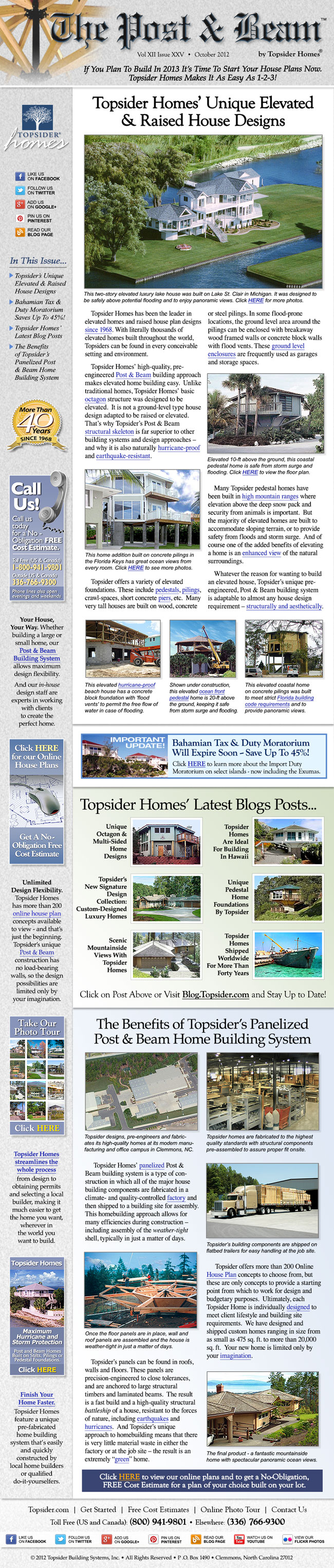 Topsider Homes October 2012 eNewsletter