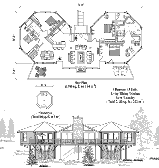 Classic House Plan CM-0310 (2180 Sq. Ft.) 4 Bedrooms 3 Bathrooms