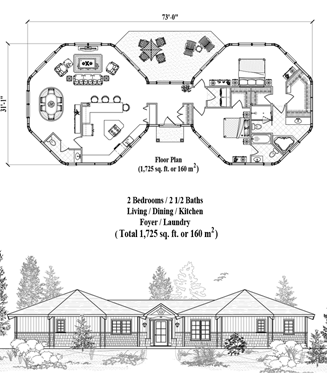Classic House Plan CM-0318 (1725 Sq. Ft.) 3 Bedrooms 2.5 Bathrooms