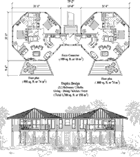 Commercial Floor Plan COMM-Multi-Family-Elevated-Duplex-Floor-Plan