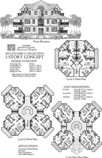 Commercial Floor Plan COMM-Multi-Family-Residence-3-Story-10-Units-Floor-Plan