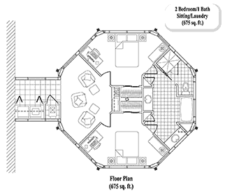 HOME ADDITIONS House Plan HA-0201 (675 Sq. Ft.) 2 Bedrooms 1 Bathrooms