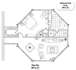 HOME ADDITIONS House Plan HA-0303 (885 Sq. Ft.) 1 Bedrooms 1 Bathrooms