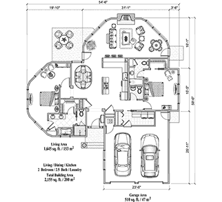 Signature Design House Plan SDC-0309 (2155 Sq. Ft.) 2 Bedrooms 2.5 Bathrooms