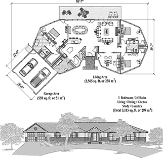 Signature Design House Plan SDC-1101 (3115 Sq. Ft.) 3 Bedrooms 2.5 Bathrooms