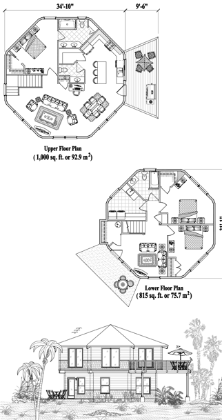 Two-Story House Plan TS-1103 (1815 Sq. Ft.) 3 Bedrooms 2.5 Bathrooms