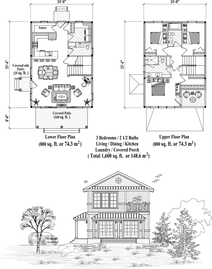 1600 Square Feet 2 Story House Plans House Design Ideas